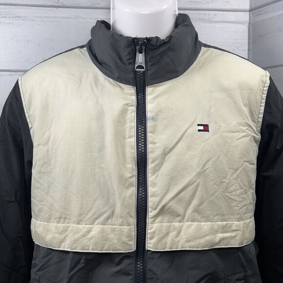 Tommy Hilfiger Men's Small Taslan Retro Puffer Puffy Jacket Colorblock Gray - Picture 2 of 11